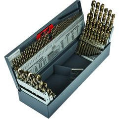 115 Pc. 3 in 1 (1/16" - 1/2" by 64ths / A-Z / 1-60) Cobalt Bronze Oxide Jobber Drill Set - Makers Industrial Supply