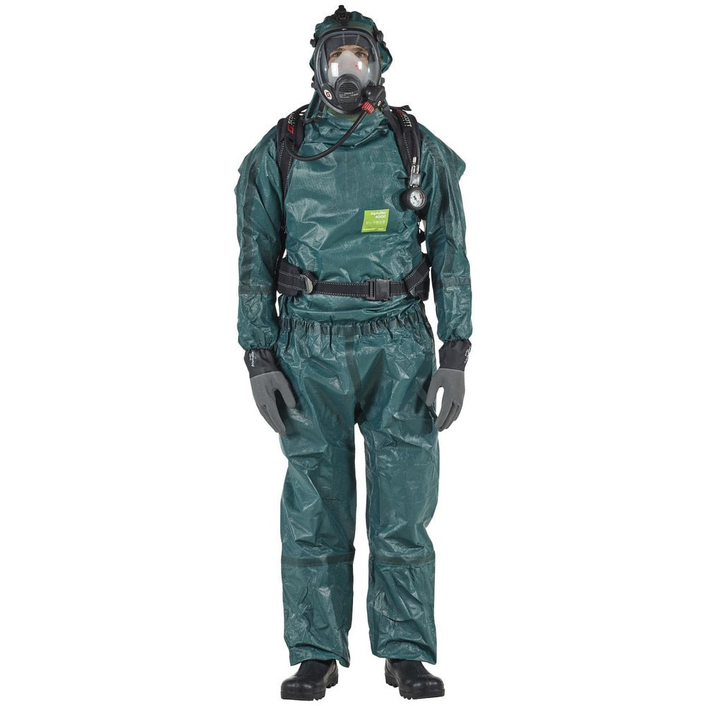 Disposable Coveralls: Size X-Large, 0.3292 oz, Multi-Layer Non-Woven Barrier Laminate Fabric, Zipper Closure