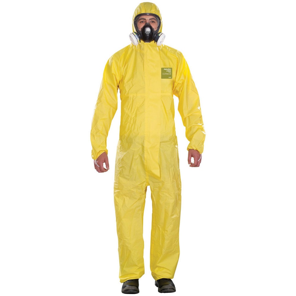 Disposable Coveralls: Size Small, 0.5216 oz, Polyethylene on Bicomponent & Polypropylene/Polyethylene Non-Woven, 2-Way Zipper with Storm Flap Closure