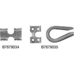 Wire Rope Clamp: 1/4 to 3/8" Rope Dia, Steel