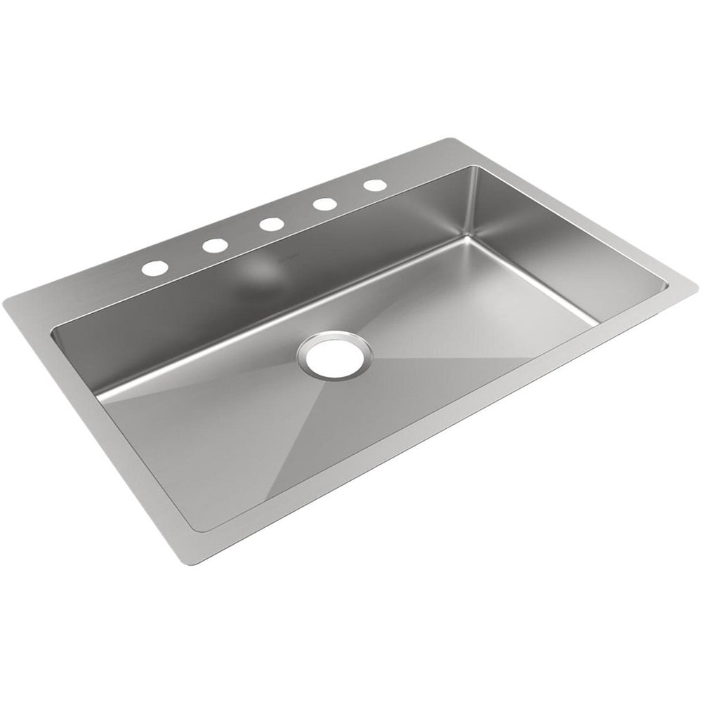 Sinks; Type: Dropin, Undermount; Mounting Location: Countertop; Number Of Bowls: 1; Material: Stainless Steel; Faucet Included: No; Faucet Type: No Faucet; Depth (Inch): 6; Valve Design: No Valve