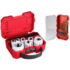 Hole Saw Kits; Minimum Saw Diameter (Decimal Inch): 3/4; Maximum Saw Diameter (Decimal Inch): 2-1/2; Number of Hole Saws: 11; Maximum Cutting Depth: 1.625; Cutting Edge Style: Toothed; Material: Bi-Metal; Material Application: Duct, Wood, Plastic, Metal,