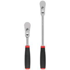 Ratchet Sets; Drive Size: 3/8 in; Overall Length (Inch): 12, 8; Head Shape: Pear; Head Features: Compact; Head Style: Flexible; Material: Steel; Handle Type: Compact; Finish: Full-Polished