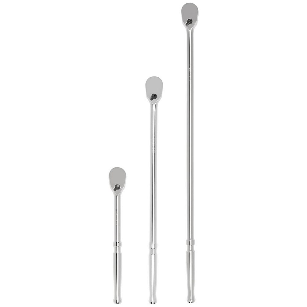 Ratchet Sets; Drive Size: 1/2 in; Overall Length (Inch): 10-1/2, 24, 18; Head Shape: Pear; Head Features: Compact; Head Style: Reversible, Fixed; Material: Steel; Handle Type: Compact; Finish: Full-Polished