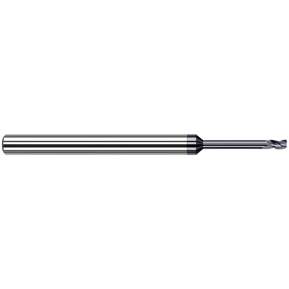 Corner Radius End Mill: 0.0930" Dia, 9/64" LOC, 0.0150" Radius, 3 Flute, Solid Carbide