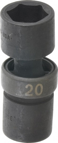 Impact Socket: 1/2" Drive, 20 mm Socket, Hex Drive