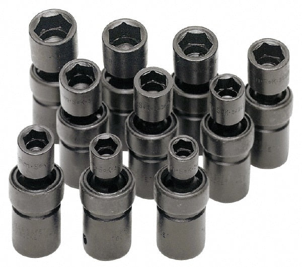 Impact Socket: 1/2" Drive, 16 mm Socket, Hex Drive