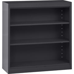 Bookcases; Overall Height: 36 in; Overall Width: 36; Overall Depth: 12; Material: Steel; Color: Textured Black; Shelf Weight Capacity: 200; Mobility: No; Modular: No