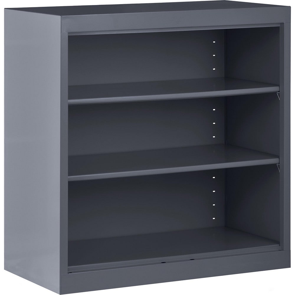 Bookcases; Overall Height: 36 in; Overall Width: 36; Overall Depth: 18; Material: Steel; Color: Charcoal; Shelf Weight Capacity: 200; Mobility: No; Modular: No