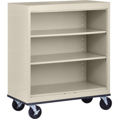 Bookcases; Overall Height: 42 in; Overall Width: 36; Overall Depth: 18; Material: Steel; Color: Putty; Shelf Weight Capacity: 200; Mobility: Yes; Modular: No