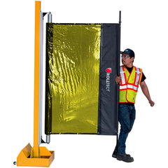 Welding Curtain & Screen Kits; Type: Welding Screen; Kit Type: Retractable Screen; Curtain/Screen Material: Vinyl; Frame Material: Aluminum; Material: PVC; Color: Semi-Transparent Yellow; Includes: Weld Screen, Roller, Mounting Brackets, J-hooks