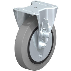 Top Plate Casters; Mount Type: Plate; Number of Wheels: 1.000; Wheel Diameter (Inch): 8; Wheel Material: Rubber; Wheel Width (Inch): 2; Wheel Color: Black