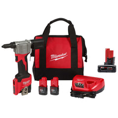 Cordless Riveters; Voltage: 12V; Blind Rivet Diameter Stainless Steel: 0.1900; Blind Rivet Diameter Steel: 0.1250; Stroke Length (Decimal Inch): 0.8000; Pull Force (Lb.): 2000; Batteries Included: Yes