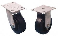 Swivel Top Plate Caster: Phenolic, 4" Wheel Dia, 2" Wheel Width, 800 lb Capacity, 5-5/8" OAH