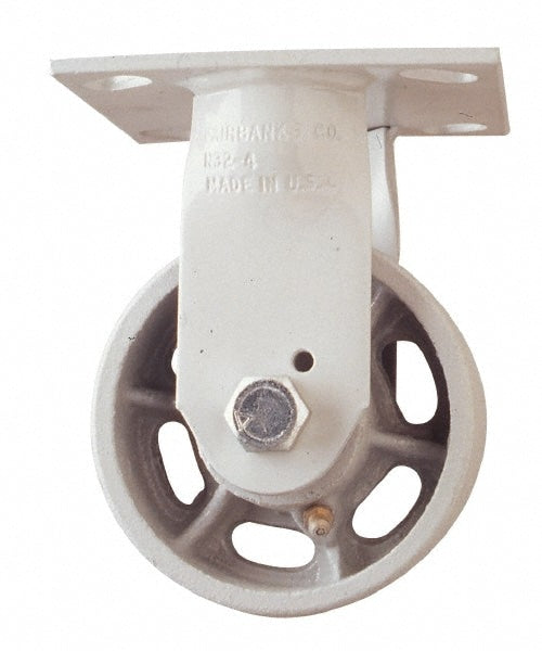 Rigid Top Plate Caster: Semi-Steel, 5" Wheel Dia, 2" Wheel Width, 1,000 lb Capacity, 6-1/2" OAH