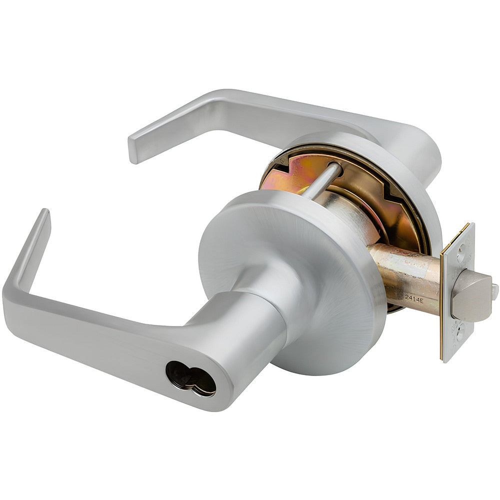 Lever Locksets; Lockset Type: Storeroom; Key Type: Keyed Different; Back Set: 2-3/4; Cylinder Type: Less Core; Material: Metal; Door Thickness: 1-3/4 to 2-1/4; Finish: Satin Chrome