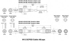 Pressure Transducer & Transmitter Accessories; Type: Cable; For Use With: SCPSD; Length (Meters): 2.00; Thread Size: M12