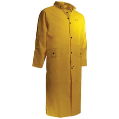 Rain Coat:  Size Large,  ASTM D6413,  Yellow,  PVC & Nylon