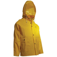 Rain Jacket:  Size Small,  0,  Yellow,  Polyester & PVC