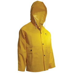 Rain Jacket:  Size Small,  Non Hazardous Protection,  Yellow,  Polyester & PVC