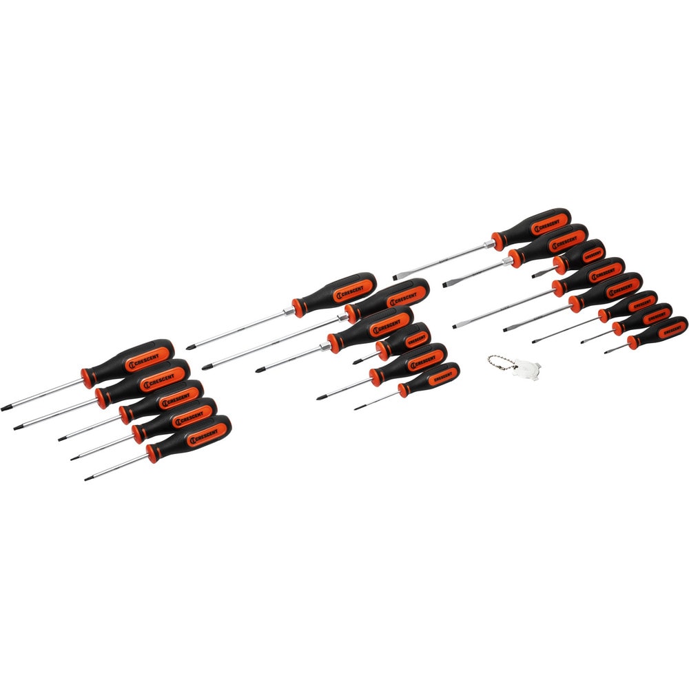 Screwdriver Sets; Screwdriver Types Included: Phillips, Slotted, Torx, Hex; Container Type: Clamshell; Tether Style: Not Tether Capable