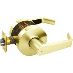 Lever Locksets; Lockset Type: Privacy; Key Type: Keyed Different; Back Set: 2-3/4; Cylinder Type: Non-Keyed; Material: Metal; Door Thickness: 1-3/8 to 1/3-4; Finish: Bright Brass