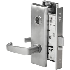 Lever Locksets; Lockset Type: Storeroom; Key Type: Keyed Different; Back Set: 2-3/4; Cylinder Type: Less Core; Material: Metal; Door Thickness: 1-3/4; Finish: Satin Chrome