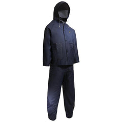 Rain Suit with Pants: Size 3X-Large, Non-Hazardous Protection, Yellow, PVC on Polyester