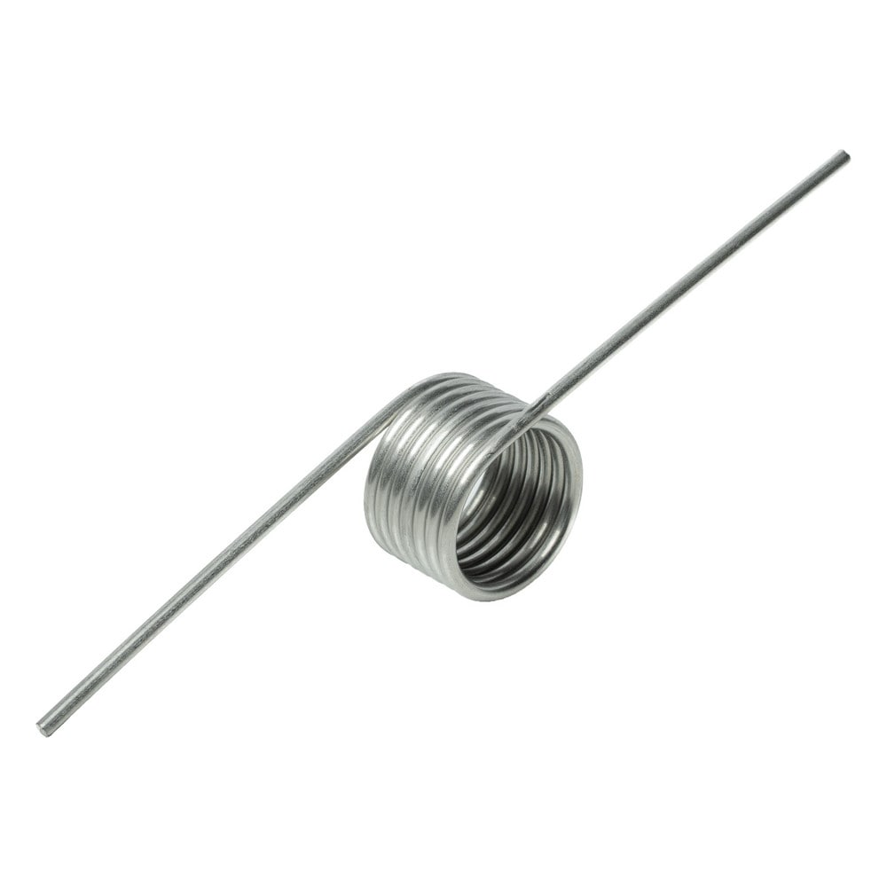 Torsion Springs; Rod Size: 0; Coil Outside Diameter: 0.363; Wire Diameter: 0.03800; Maximum Torque At 1/2 Leg Length: 0.94; Leg Length: 1.2500; Deflection Angle: 180; Spring Length: 0