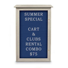 Enclosed Letter Board: 42" Wide, 26" High, Laminate, Blue