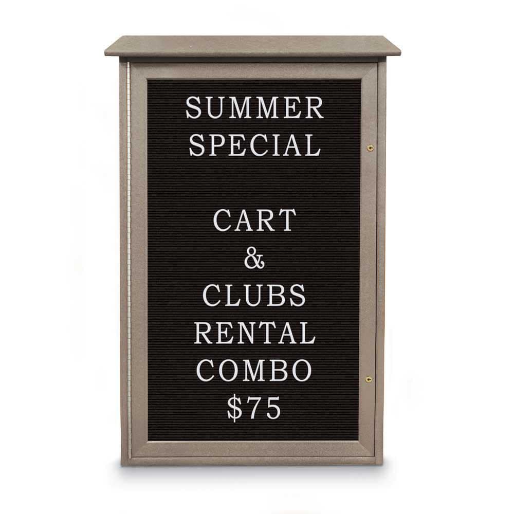 Enclosed Letter Board: 42" Wide, 26" High, Laminate, Black