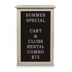 Enclosed Letter Board: 42" Wide, 26" High, Laminate, Black