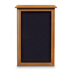 Enclosed Recycled Rubber Bulletin Board: 42" Wide, 26" High, Rubber, Black