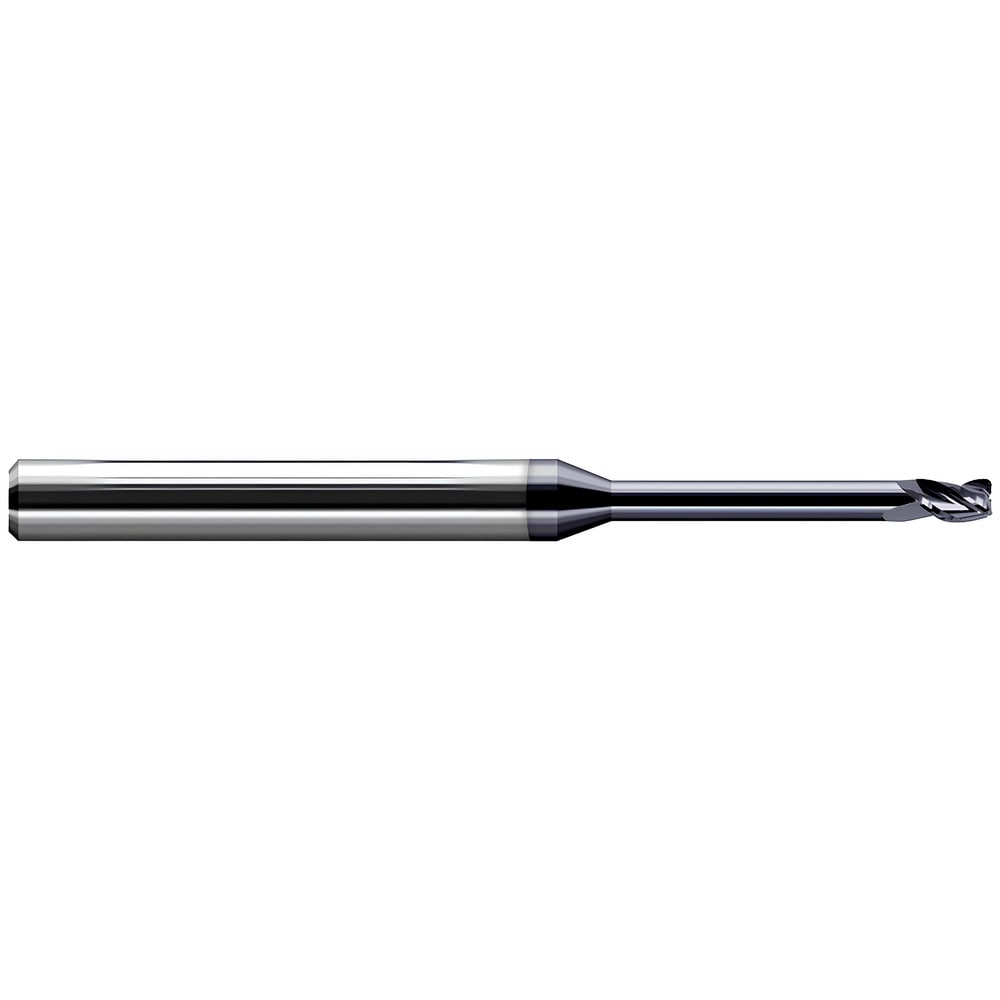 Corner Radius End Mill: 3/16" Dia, 9/32" LOC, 0.0150" Radius, 3 Flute, Solid Carbide