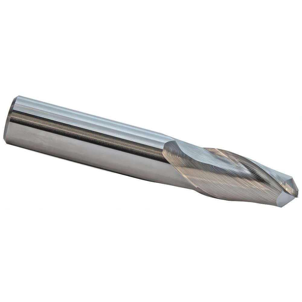 Ball End Mill: 1/8" Dia, 3/8" LOC, 2 Flute, Solid Carbide