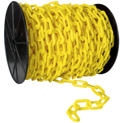 Barrier Rope & Chain; Type: Safety Chain; Snap End Material: Polyethylene, Plastic; Hook Fitting Material: Plastic; Color: Yellow; Link Type: Straight Link; Rope/ Chain Material: Polyethylene, Plastic