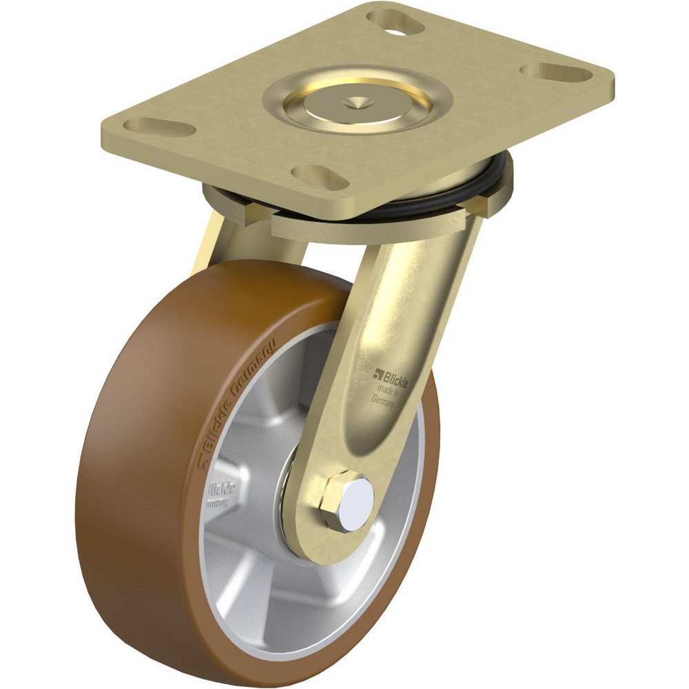 Top Plate Casters; Mount Type: Plate; Number of Wheels: 1.000; Wheel Diameter (Inch): 6; Wheel Material: Polyurethane; Wheel Width (Inch): 2; Wheel Color: Blue