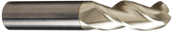 Ball End Mill: 3/8" Dia, 1-1/2" LOC, 3 Flute, Solid Carbide