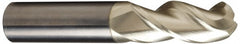 Ball End Mill: 3/8" Dia, 1-1/2" LOC, 3 Flute, Solid Carbide