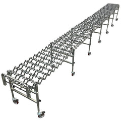 Gravity Conveyors; Conveyor Type: Skate Wheel; Component: Flexible Skate Wheel Conveyor; Telescopic: Yes; Overall Width: 34; Roller Diameter: 1.9000; Minimum Extended Length: 8.1 ft; Maximum Extended Length: 32.5000; Minimum Height (Inch): 28.0000