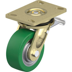 Top Plate Casters; Mount Type: Plate; Number of Wheels: 1.000; Wheel Diameter (Inch): 5; Wheel Material: Polyurethane; Wheel Width (Inch): 2; Wheel Color: Green