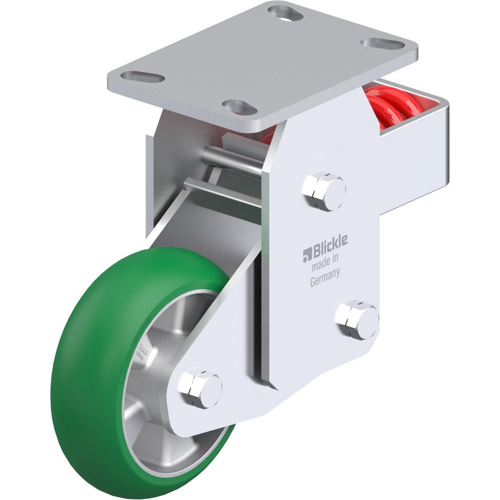 Top Plate Casters; Mount Type: Plate; Number of Wheels: 1.000; Wheel Diameter (Inch): 5; Wheel Material: Polyurethane; Wheel Width (Inch): 1-9/16; Wheel Color: Green