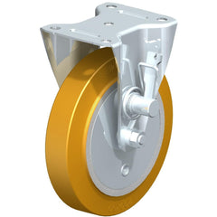 Top Plate Casters; Mount Type: Plate; Number of Wheels: 1.000; Wheel Diameter (Inch): 8; Wheel Material: Polyurethane; Wheel Width (Inch): 2; Wheel Color: Blue