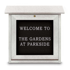 Enclosed Letter Board: 18" Wide, 18" High, Laminate, Black