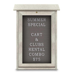 Enclosed Letter Board: 18" Wide, 29" High, Fabric, Gray