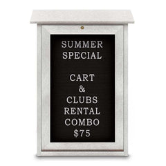 Enclosed Letter Board: 18" Wide, 29" High, Laminate, Black