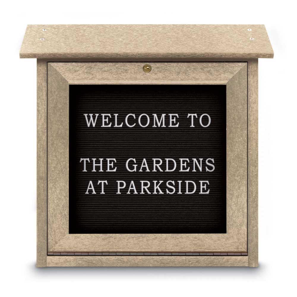 Enclosed Letter Board: 18" Wide, 18" High, Laminate, Black