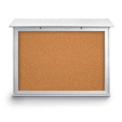 Enclosed Cork Bulletin Board: 45" Wide, 36" High, Cork, Natural Tan