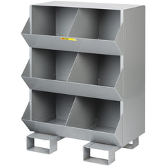 Storage Racks; Rack Type: Stationary Storage Bins; Overall Width (Inch): 32; Overall Height (Inch): 42; Overall Depth (Inch): 20; Material: Steel; Color: Gray; Finish: Powder Coated; Number Of Bays: 6