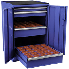 CNC Storage Cabinets; Cabinet Type: Modular; Taper Size: 50; Number Of Doors: 2.000; Number Of Drawers: 4.000; Color: Bright Blue; Material: Steel